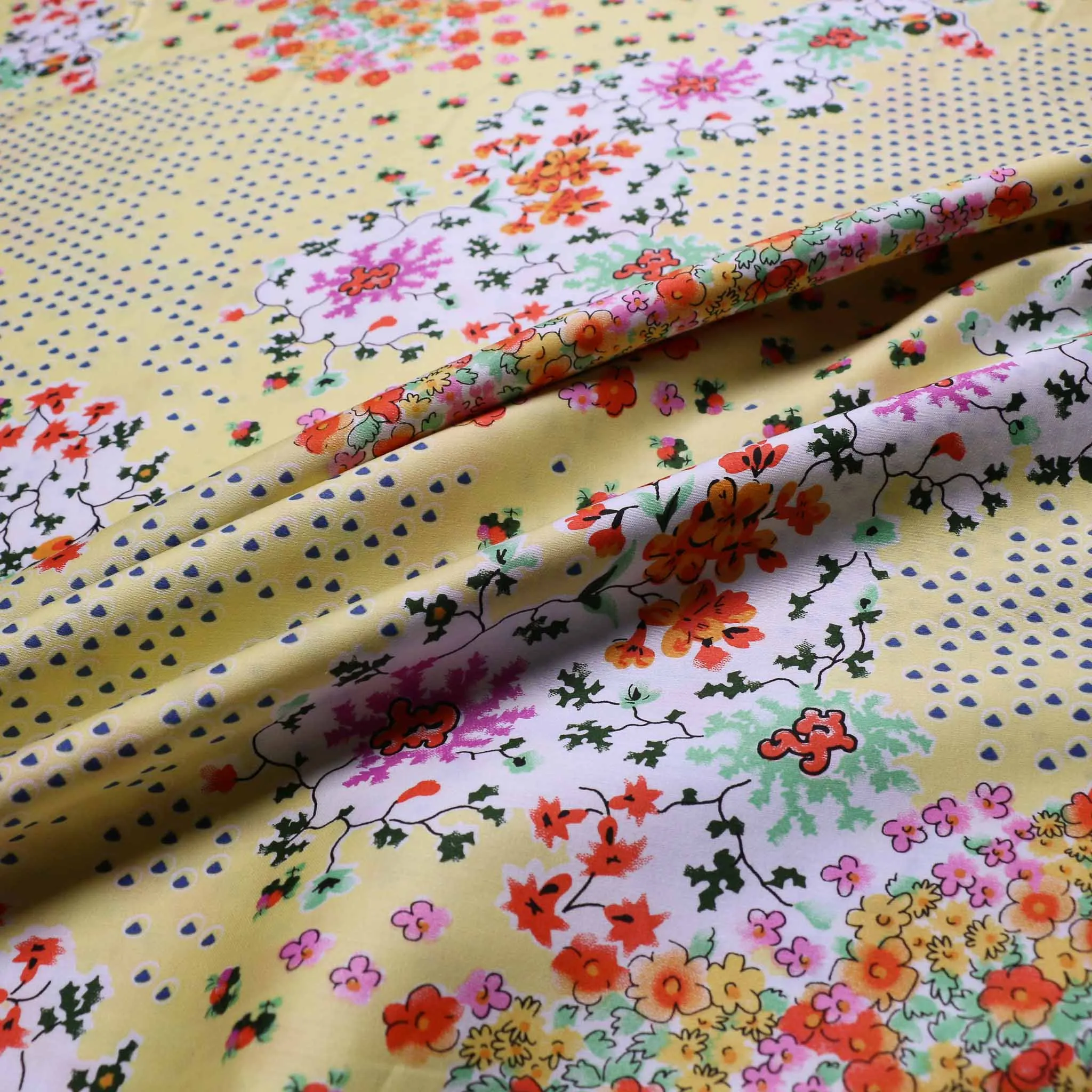 100% Cotton lawn fabric - Yellow