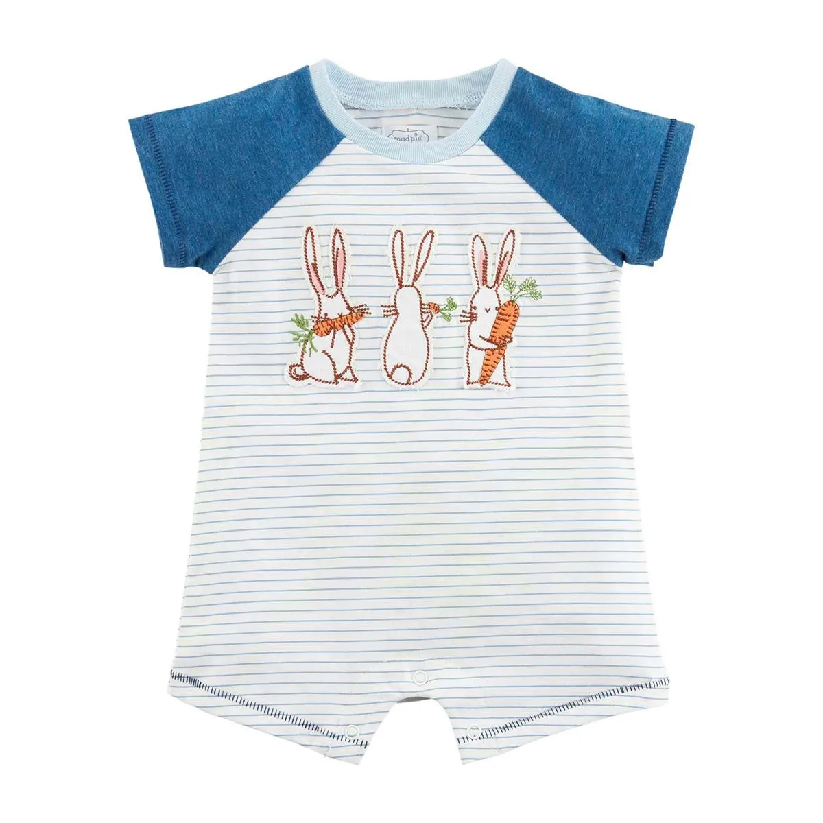 Mud Pie Bunny Applique Shortall