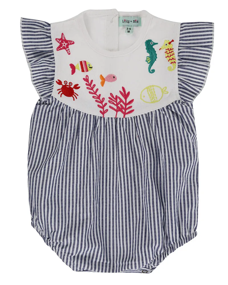 Multicoloured Stripe Print Romper