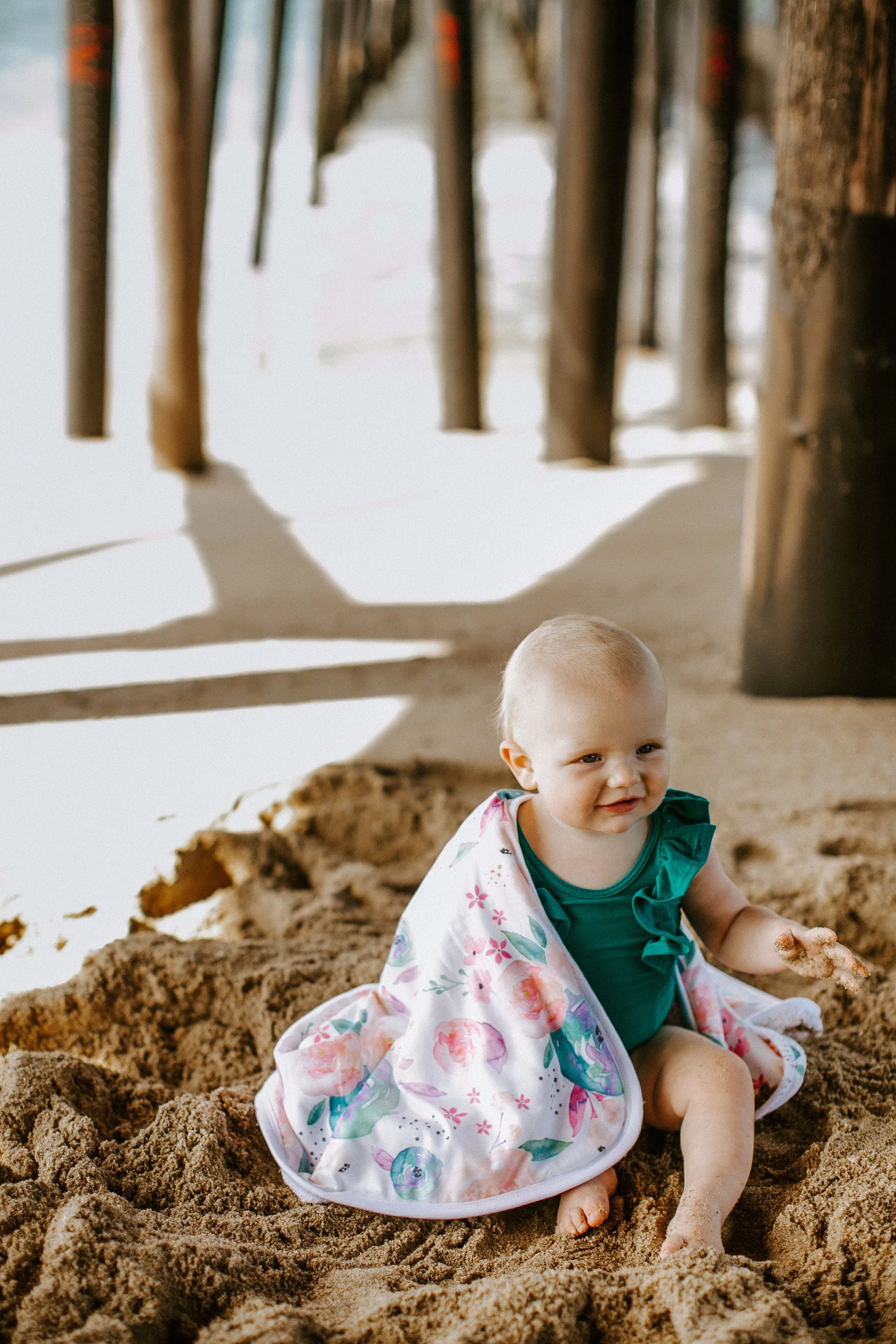 Premium Baby Knit Hooded Towel - Bloom