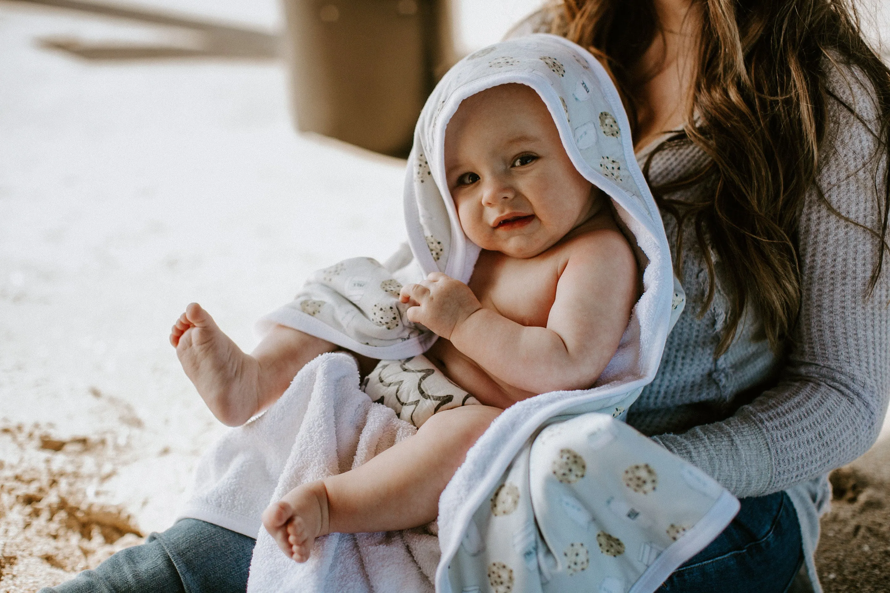 Premium Baby Knit Hooded Towel - Chip