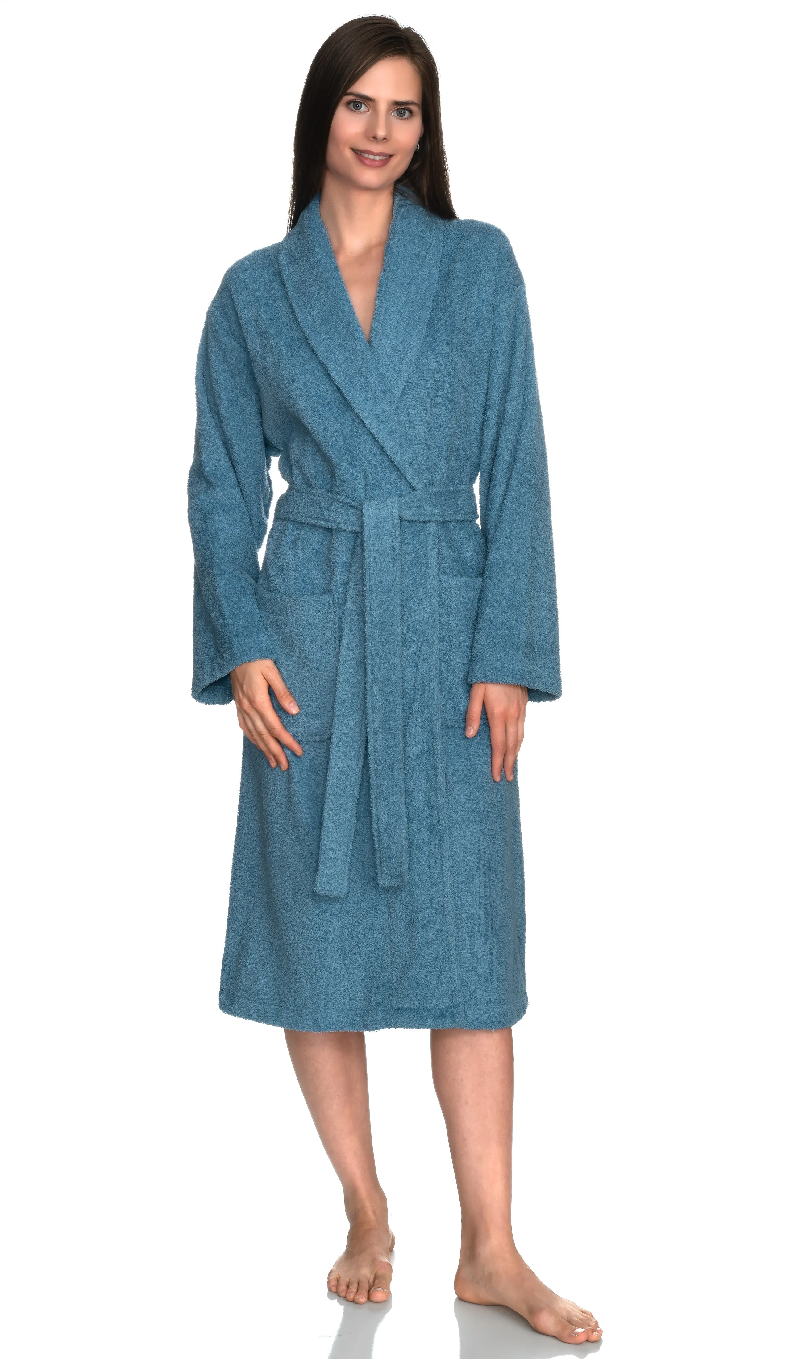 TowelSelections Womens Shawl Robe, Luxuriously Soft Bathrobe, Cotton Terry Cloth Bath Robe for Women