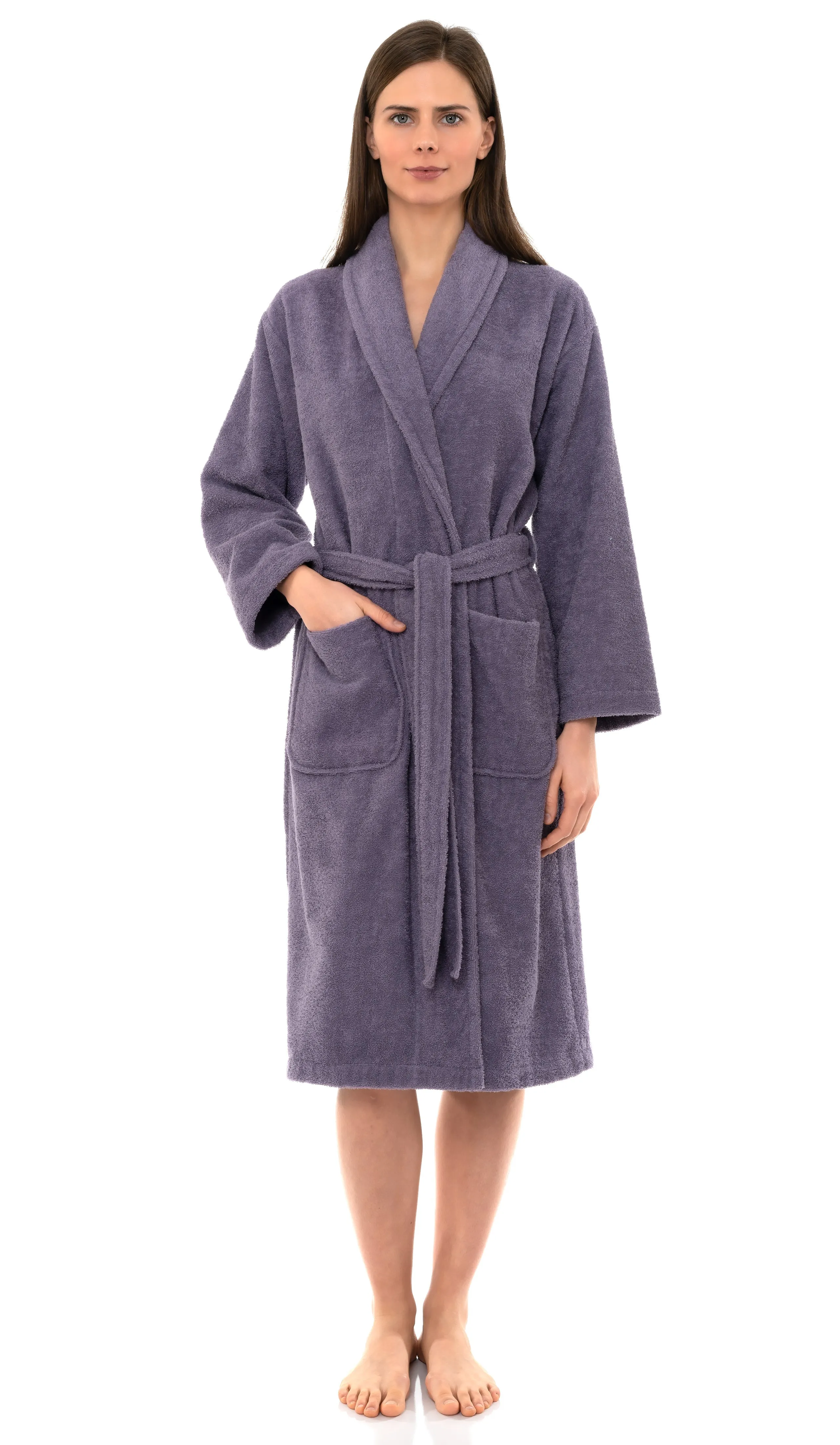 TowelSelections Womens Shawl Robe, Luxuriously Soft Bathrobe, Cotton Terry Cloth Bath Robe for Women