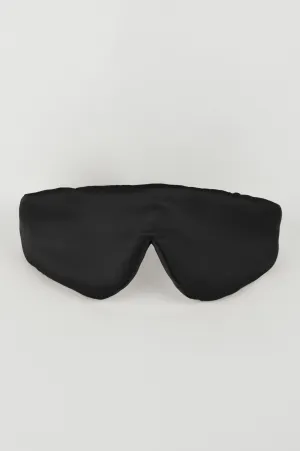 Washed Silk Eye Mask In Black
